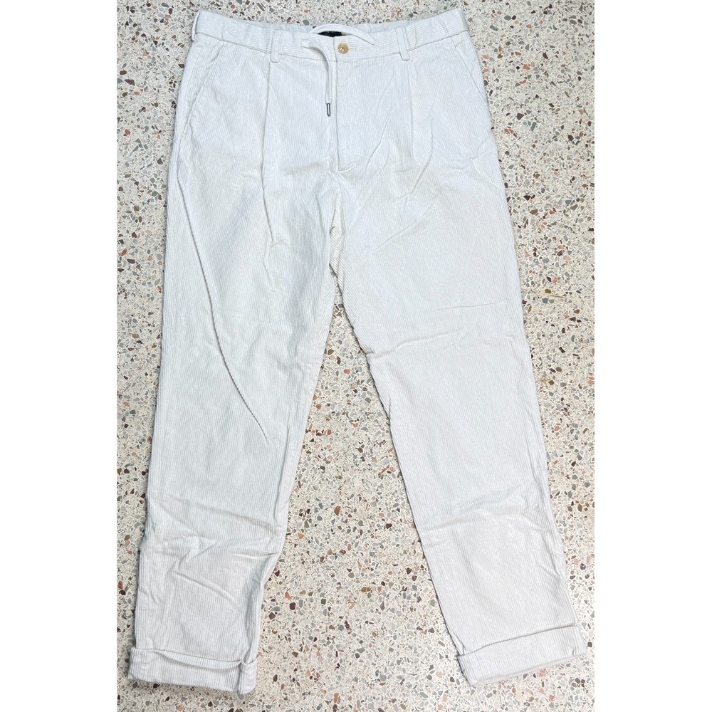 Todd Snyder New York Men's Drawstring White Corduroy Pants‎ Size Tall Medium
